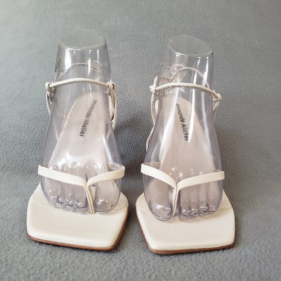 A'mmonde Atelier Anastassia 100 Ankle Tie in Ivory Size 8.5 AMMR-WZ9 Revolve - Picture 9 of 14